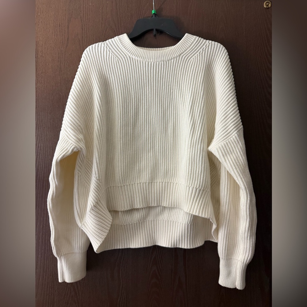 Michael Stars White Cotton Ribbed Sweater